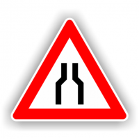 indicatoare pentru drum ingustat pe ambele parti